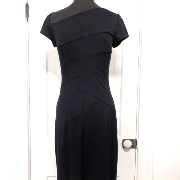 Asymmetrical Navy Slim Fitting Dress Size 2 - Picture 8 of 15
